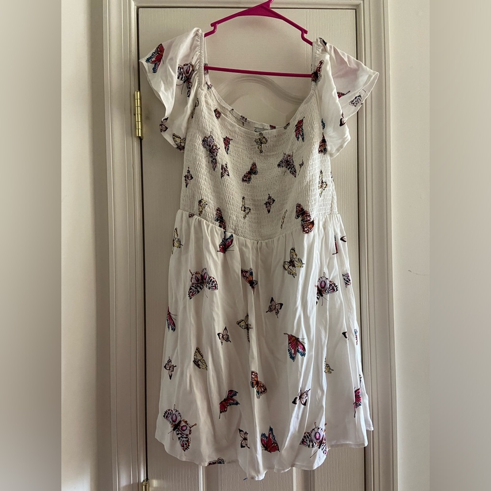 White sundress with butterflies
